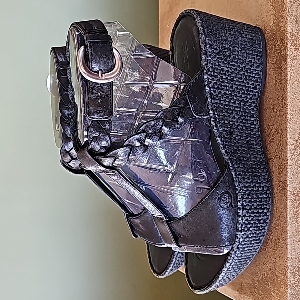 Born Black Wedge Sandals - Picture 2 of 15